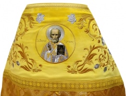 Priest Vestments Combined Brocade "Kyiv Cross" with Embroidered Epitrachelion, Embroidery "Rose"