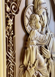 Icon of the Mother of God "Vladimirskaya" (painting, carved)