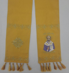 Bookmark with Embroidered Icon of St. Nicholas the Wonderworker (Brocade)