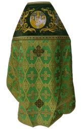 Priest’s Vestments, Combined Brocade "Cyprus Cross" with Embroidered Epitrachelion, Embroidery "New Pattern"