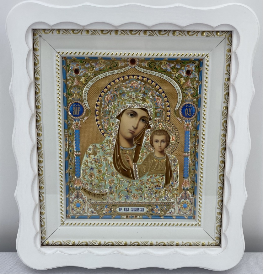 Icons "Wedding Couple" (lithograph, purchased, female - blessing, without frame) white, without gold plating, 27x24cm