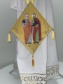 Embroidered Bishop’s Staff with Icon of Saints Peter and Paul