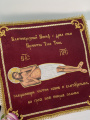 Epitaphios of Jesus Christ 50×50 cm (in Church Slavonic), embroidered vine, Saviour, Byzantine style