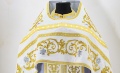 Priest Vestments, Embroidered on Velvet, "Rose" Embroidery with Sewn Galloon