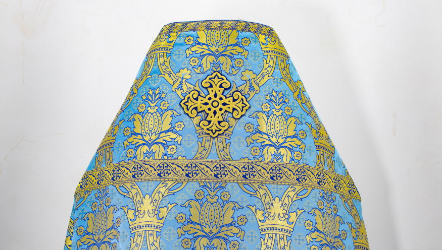 Priest Vestments, made of Greek brocade "Jerusalem" with Kyiv sewn galloon