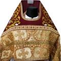 Priest Vestment Combined from Brocade "Royal Cross" with Embroidered Epitrachelion, Embroidery "Rose"
