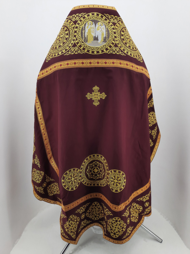Priest Vestment Embroidered on Gabardine, Embroidery "Circle" with Sew-on Galoon and Icons of St. Archangel Michael and Gabriel