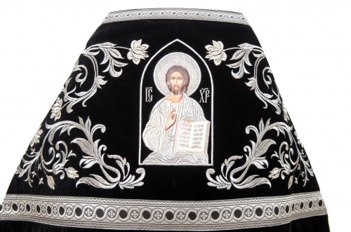 Priest Vestments, Velvet Embroidered, "Rose" Embroidery with Sewn Galloon