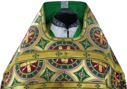 Priest Vestments Made of Greek Brocade, "Byzantium" Fabric with Kyiv Sewn Braid