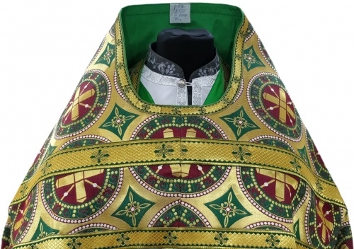 Priest Vestments Made of Greek Brocade, "Byzantium" Fabric with Kyiv Sewn Braid