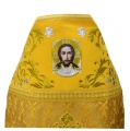 Priest Vestments Combined from Brocade "Openwork Cross" with Embroidered Epitrachelion, Embroidery "Rose"