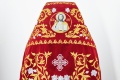 Priest Vestments, Embroidered on Velvet, Embroidered Center, with Embroidered Galloon