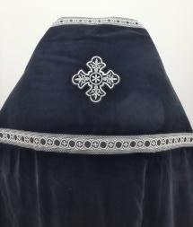 Priest Vestments, Embroidered Velvet, with Sewn Galloon