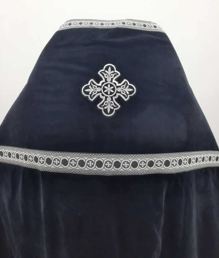 Priest Vestments, Embroidered Velvet, with Sewn Galloon