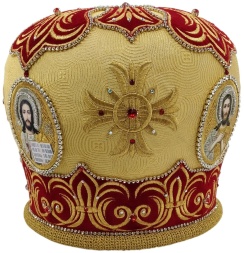 Mitre "Bethlehem" yellow-red, brocade