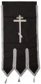 Embroidered Banners, Embroidery "Lily", Sewn Banner on One Side, Cross without Embroidery on the Other Side