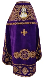 Priest Vestments, Embroidered on Velvet, Embroidery "Kolo" with Embroidered Galloon
