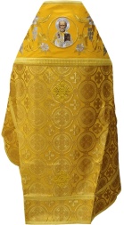 Priest Vestments Combined Brocade "Kyiv Cross" with Embroidered Epitrachelion, Embroidery "Lily"