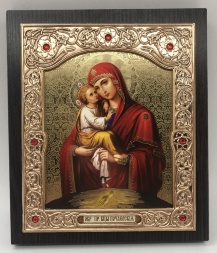 Icon of the Mother of God "Pochayiv" (gold background) 15x18