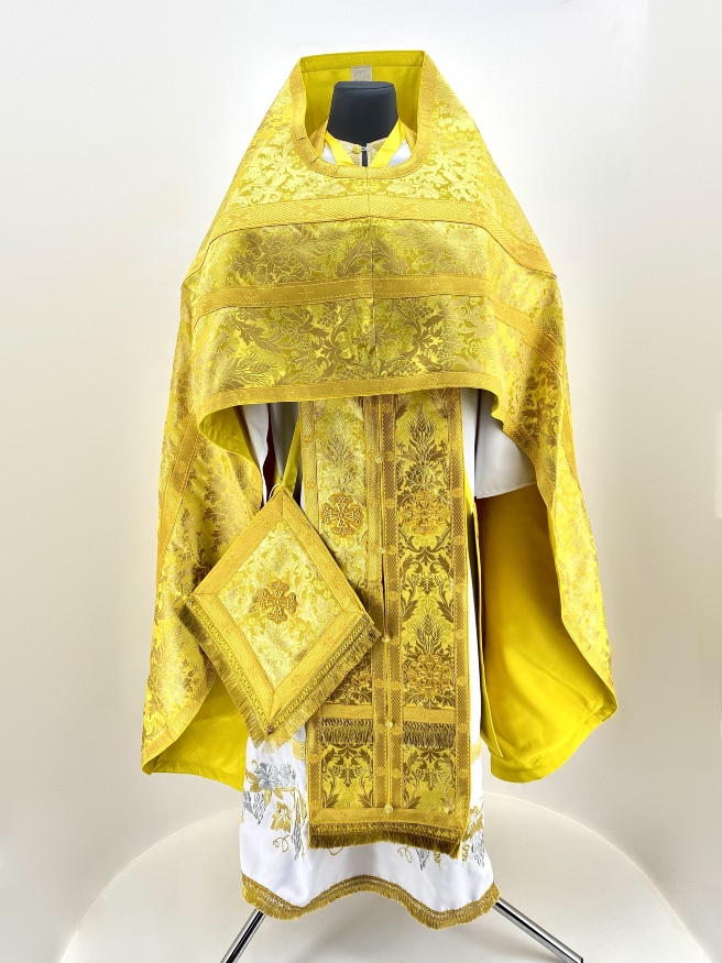 Priest Vestments Made of Turkish Brocade with Sewn-on Galloon