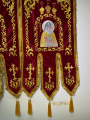 Banners (pair: icon of the Mother of God "Pochayiv" and St. Reverend Amphilochius of Pochayiv) embroidery "Dome"
