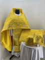 Priest Vestments, Embroidered on Velvet, Embroidered Center with Icons, with Embroidered Galloon