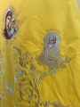 Priest Vestments, Embroidered on Velvet, Embroidered Center with Icons, with Embroidered Galloon