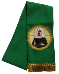 Bookmark with the Icon of Blessed Matrona, green
