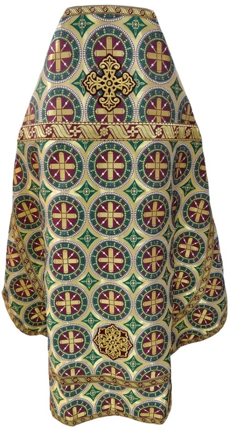 Priest Vestments Made of Greek Brocade, "Byzantium" Fabric with Greek Sewn Galloon