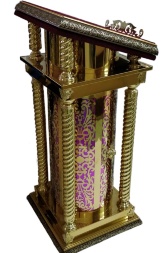 Side Four-Sided Analogion, Laser, Tubes, Aluminum Casting, 45x45cm, (Height 118-101cm)