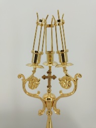 Dikiri and Trikiri (brass) height 41cm width 14.5cm