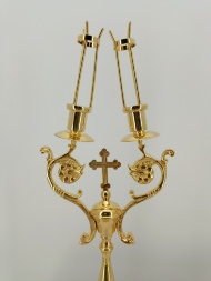 Dikiri and Trikiri (brass) height 41cm width 14.5cm