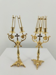 Dikiri and Trikiri (brass) height 41cm width 14.5cm