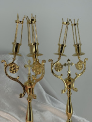 Dikiri and Trikiri (brass) height 41cm width 14.5cm
