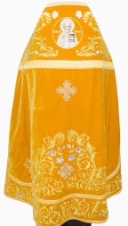Priest Vestments, Embroidered on Velvet, Embroidery "Rose" with Sewn Galloon