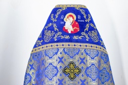 Priest Vestments Combined Brocade "Ornament" with Embroidered Epitrachelion, Embroidery "Circle"