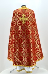 Priest Vestments Greek Style, Brocade Fabric, with Sewn Galloon