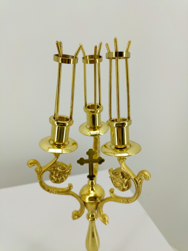 Dikirion–Trikirion, gilded, height 41cm, width 14.5cm