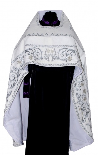 Priest Vestments, Embroidered on Velvet, Embroidery "Rose" with Embroidered Galloon