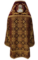 Priest Vestment Combined from Brocade "Kyiv Cross", with Embroidered Epitrachelion, Embroidery "New Embroidery"