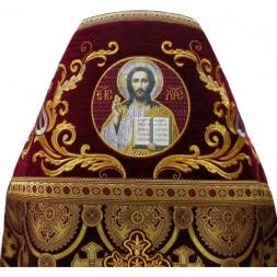 Priest Vestment Combined from Brocade "Kyiv Cross", with Embroidered Epitrachelion, Embroidery "New Embroidery"