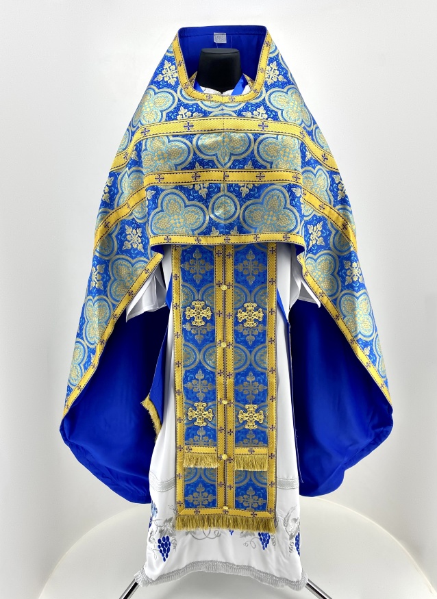 Priest Vestments, Turkish Brocade with Sewn Galloon