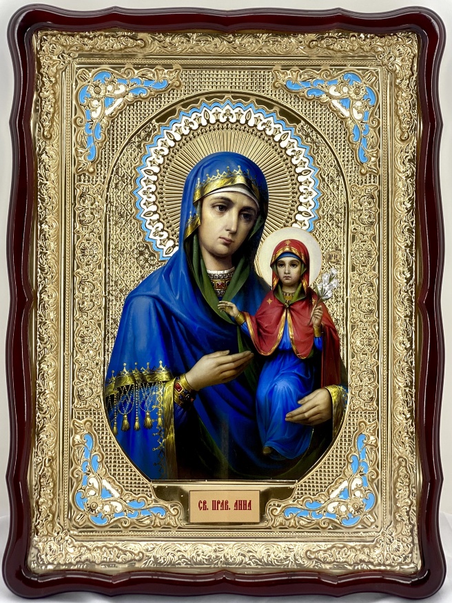 Icon of St. Righteous Anna, blue enamel, 82×61