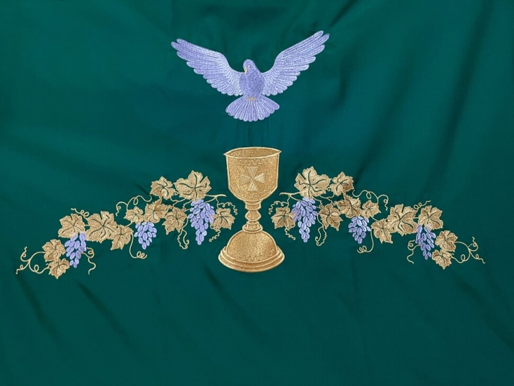 Epitaphios Curtain "Dove with Chalice"