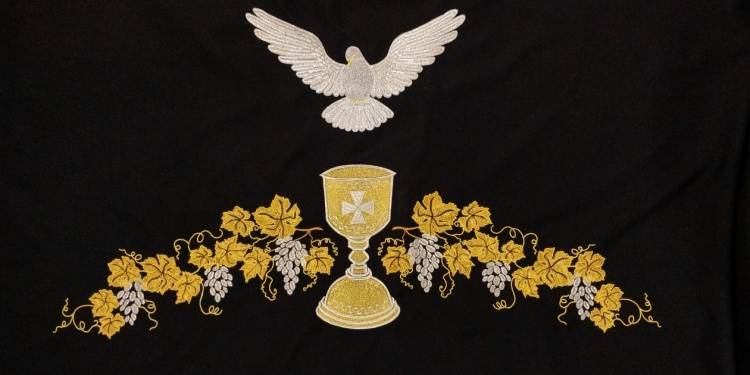 Epitaphios Curtain "Dove with Chalice"