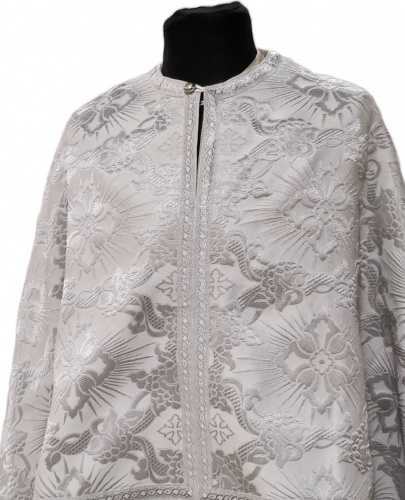 Priest Vestments Greek Cut, Brocade Fabric "Solar Cross" with Sewn Galloon