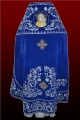 Priest Vestments, Embroidered on Velvet, "Rose" Embroidery with Embroidered Galloon
