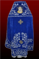 Priest Vestments, Embroidered on Velvet, "Rose" Embroidery with Embroidered Galloon