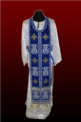 Priest Vestments, Embroidered on Velvet, "Rose" Embroidery with Embroidered Galloon