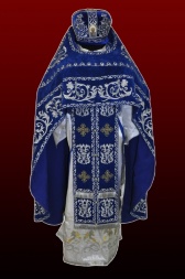 Priest Vestments, Embroidered on Velvet, "Rose" Embroidery with Embroidered Galloon